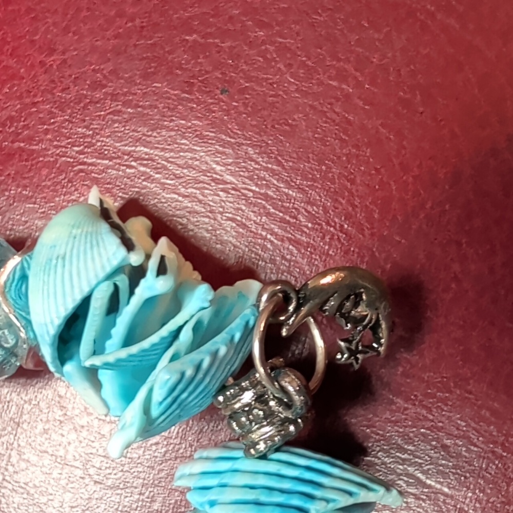 Blue and Silver Beaded Bracelet With Charms - Picture 3 of 6
